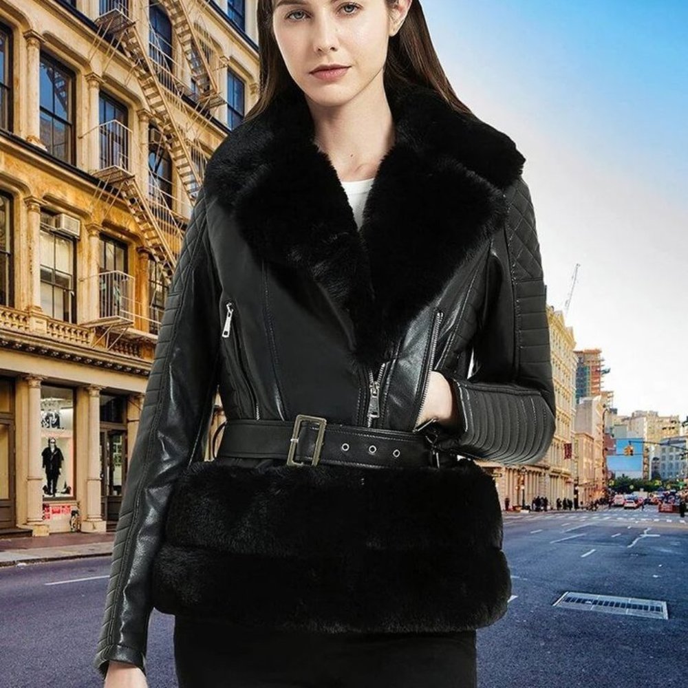 NEW WITH TAGS!! SIZE MEDIUM Giolshon New Spring Winter Women Jacket Thick Warm F